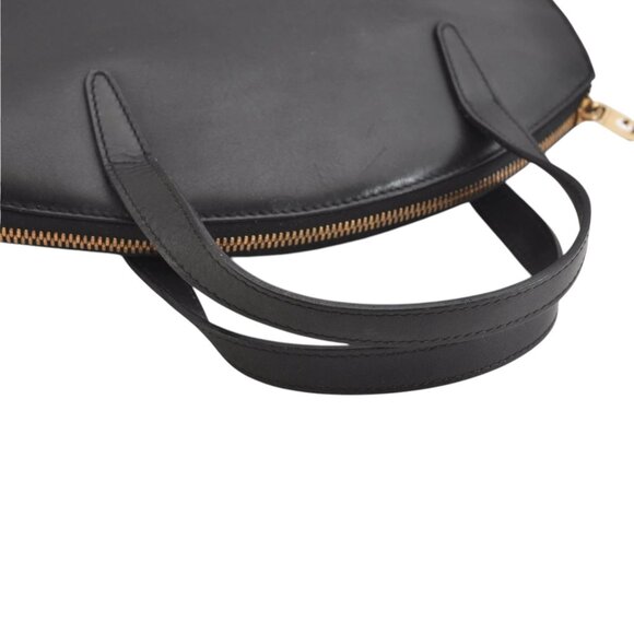 (L1) Authentic Gucci Hand Bag Black Leather Luxury Vintage Designer Handbag - Picture 6 of 11